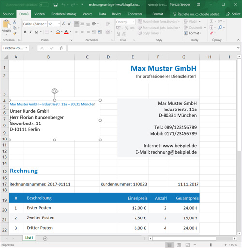 Rechnungsvorlagen Für Excel Download Kostenlos